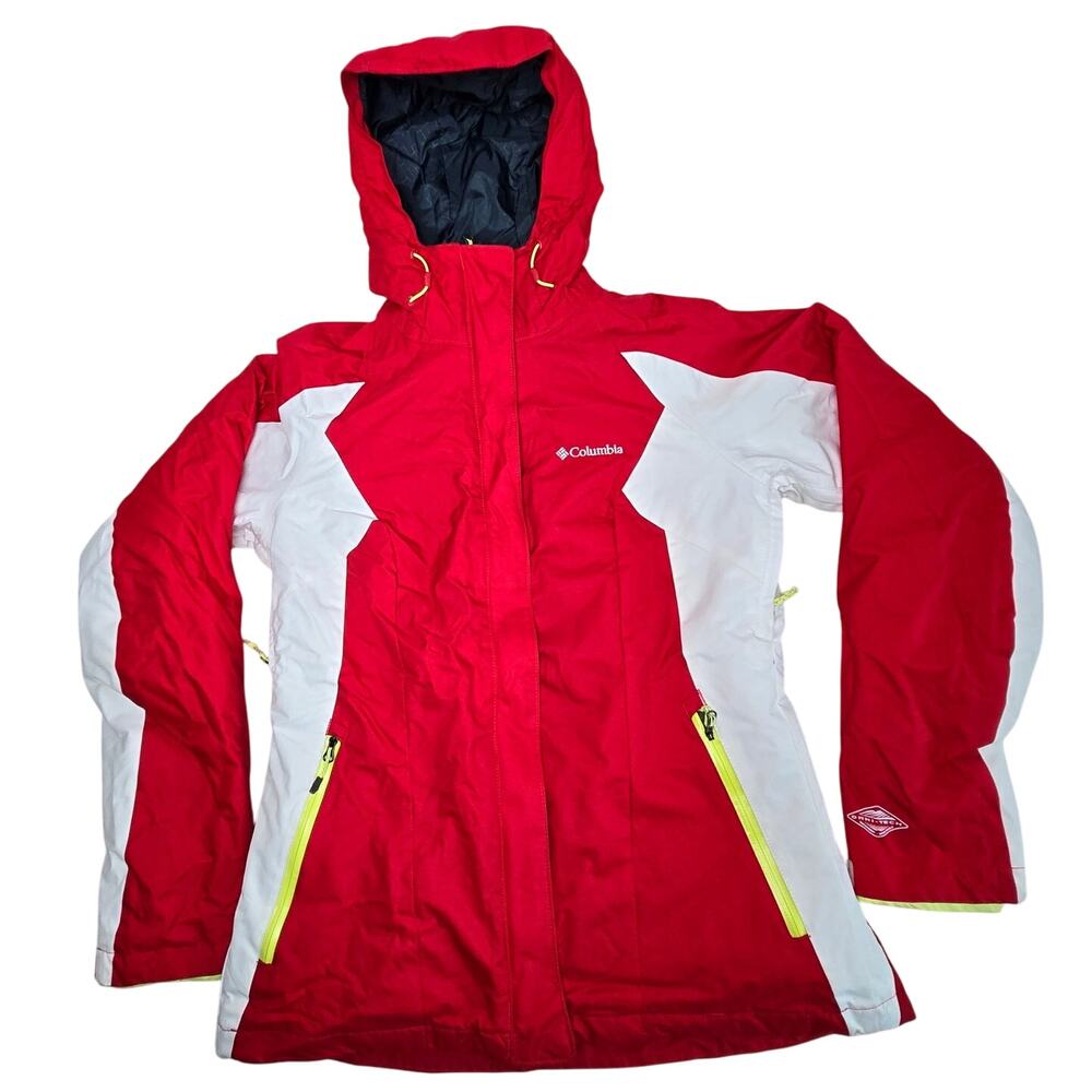 Columbia Interchange Omni Tech 2 in 1 Waterproof Jacket Red White  Women's M180